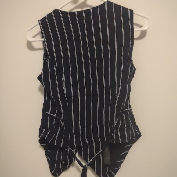 Size 3 - 2-Piece Set - Navy Blue with Cream Double Pinstripes - Picture 3 of 8